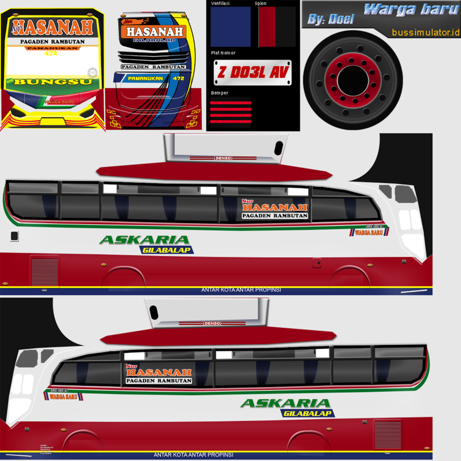 Download Livery Bus Warga Baru Clipart Bus Livery Bus - Livery Bus (900x900), Png Download