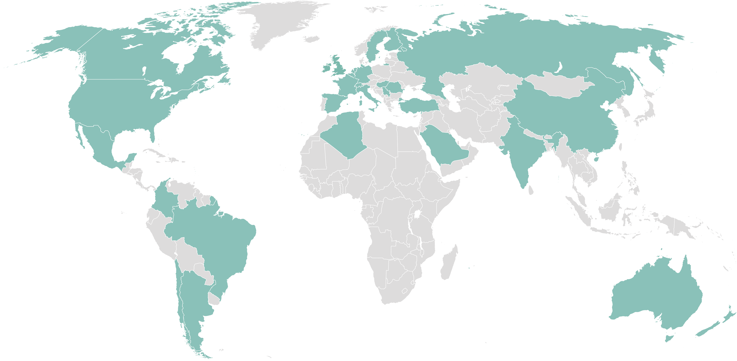 Where We Are - Accenture Countries Of Operation (2500x1238), Png Download
