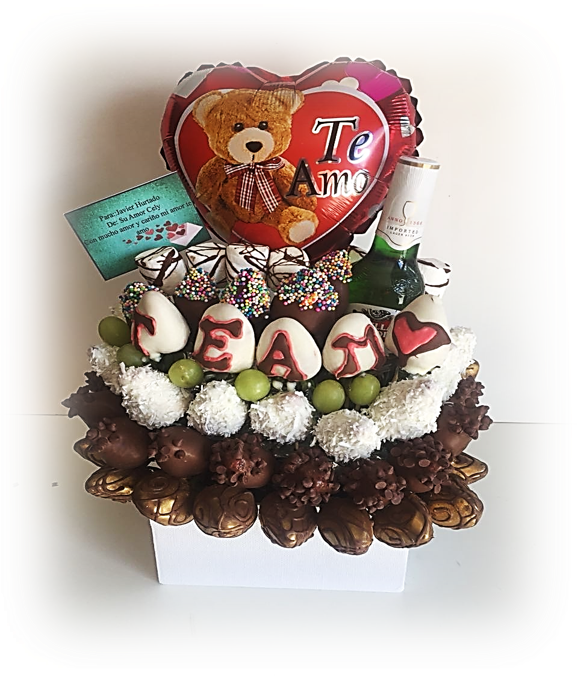 Arreglo Frutal Te Amo A Domicilio 0983815545 Arreglos - Chocolate (578x678), Png Download