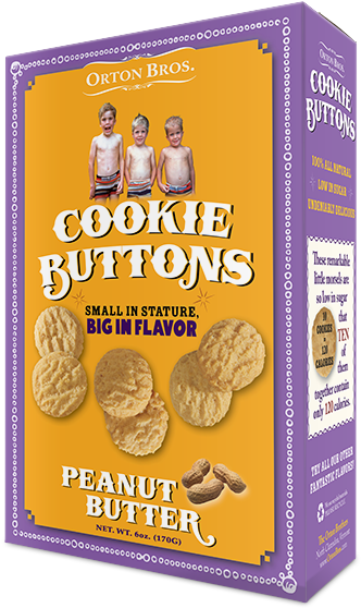 Orton Brothers Cookie Buttons Box Design, Front View - Sandwich Cookies (600x720), Png Download