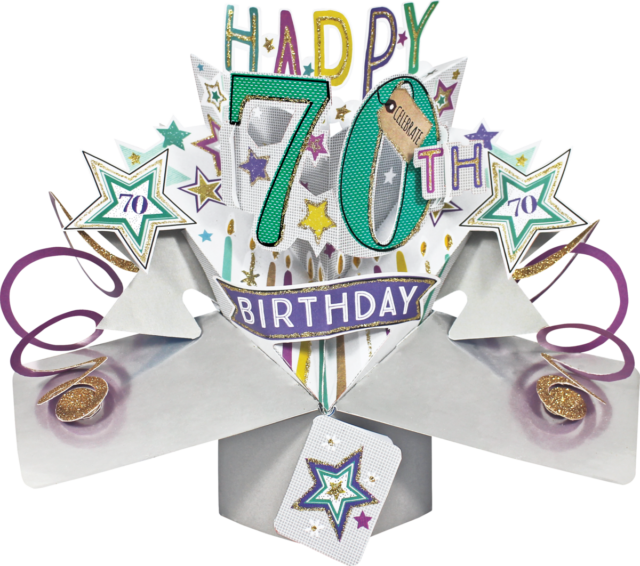 Download 70th Birthday 3d Pop Up Card By Second Nature 70th Birthday Cards Men Png Image With No Background Pngkey Com