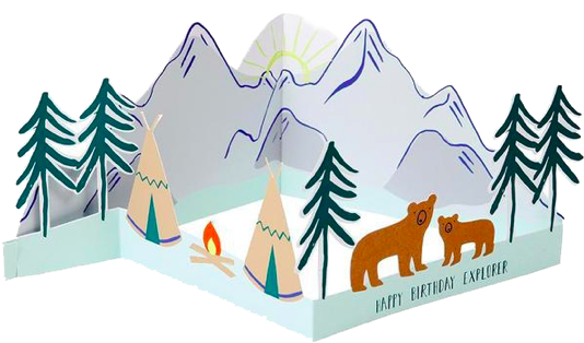 Happy Birthday Explorer 3d Concertina Card - Meri Meri Let's Explore Party (626x587), Png Download