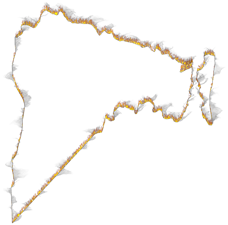 A Flame And Smoke Outline Map Of Nassau - Shadow (778x768), Png Download