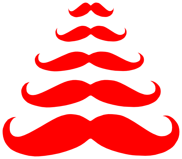 Tree Clip Art At Clker Com Vector - Charlie-milly Design Christmas Tree Moustache Bag (600x524), Png Download