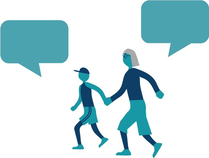 Icons Of Two People Holding Hands With Text Bubbles - Illustration (770x582), Png Download