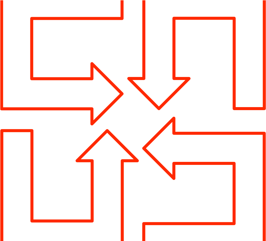 U Shaped Arrow Set - Arrow Outline (895x800), Png Download