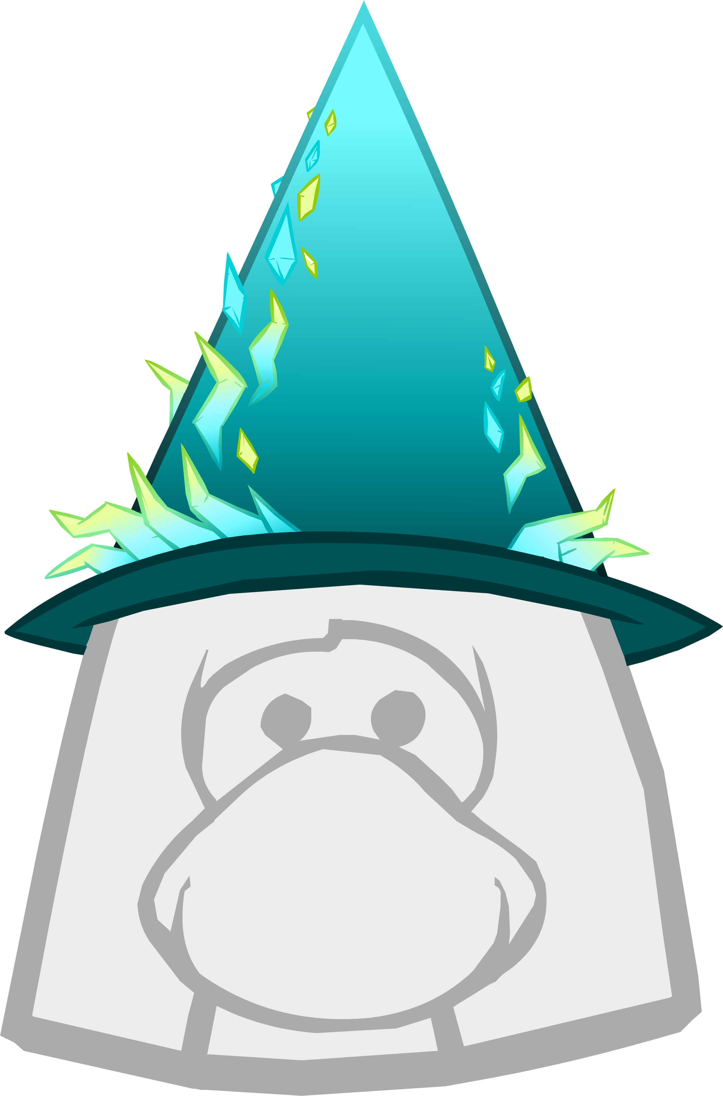 Wizardly Hat - Club Penguin The Right (2476x3753), Png Download