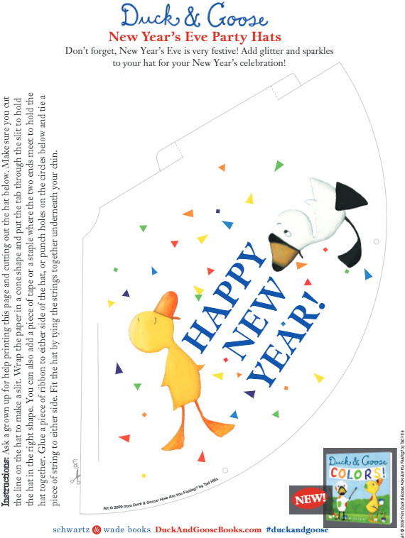 Add Glitter And Sparkles To Your Hat For Your New Year's - Duck & Goose Colors - Board Book (612x792), Png Download