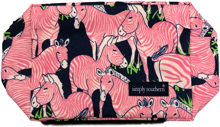 Simply Southern Pink Zebra Cosmo Bag - Simply Southern Zebra Lunch Bag/pink (800x800), Png Download