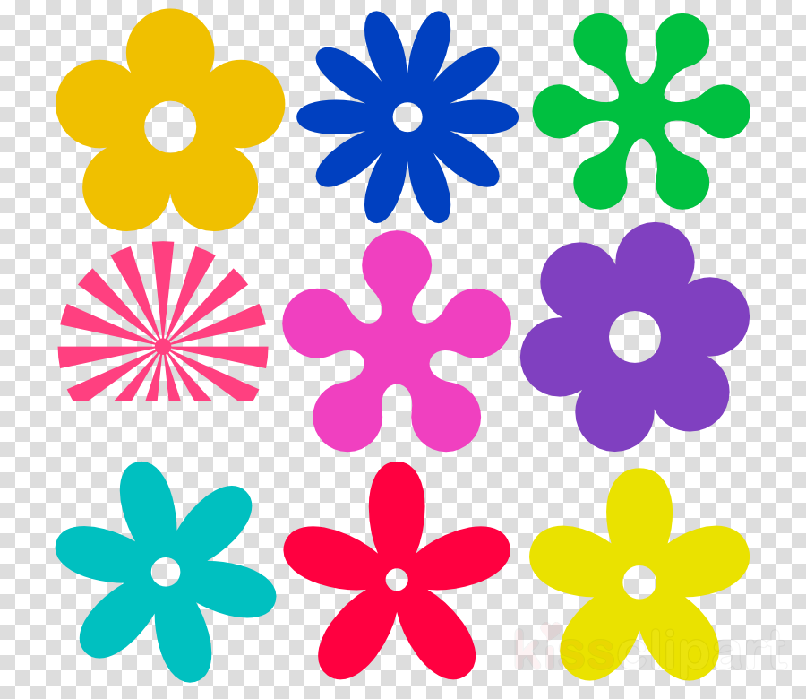 Retro Flower Vector Clipart Flower Designs Clip Art - Retro Flower Vector (900x780), Png Download