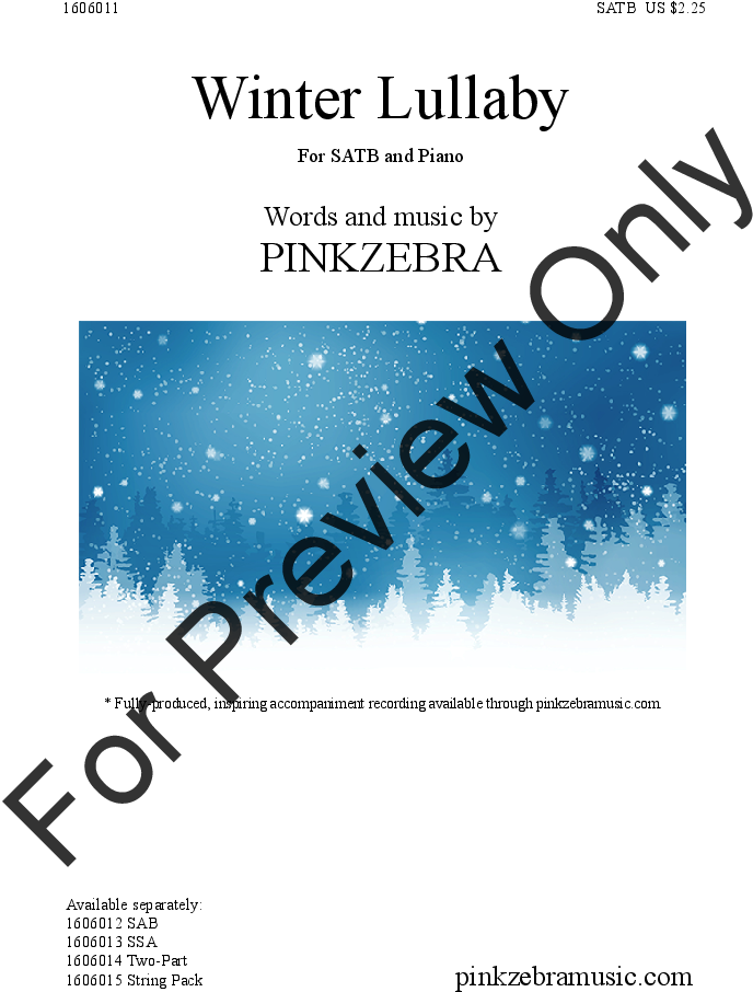 Winter Lullaby By Pinkzebra - J.w. Pepper & Son (816x1056), Png Download
