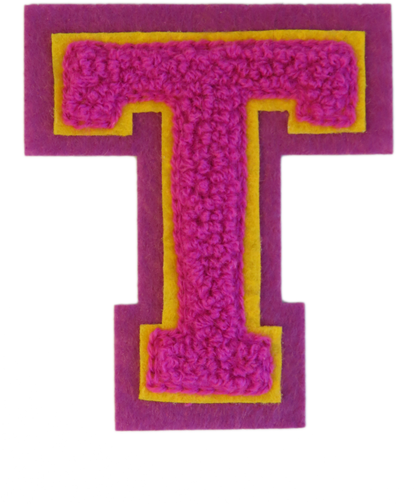 Varsity Letter 't' Iron On Patch - Letter T Patch Png (848x1200), Png Download