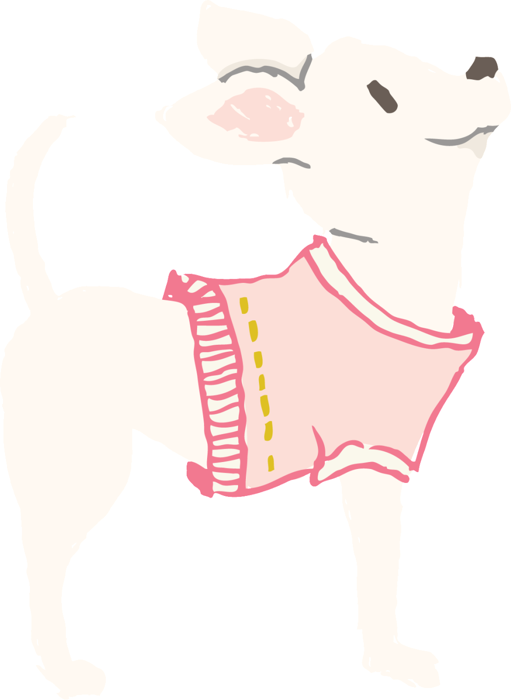 Hand Painted Pink Clothes Cartoon Dog Vector Image Journal Notebook