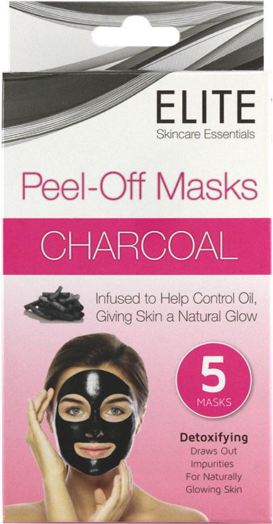 Elite 5 Pack Charcoal Peel Off Mask - Michael Christopher Corp Vegan Charcoal Face Mask - (611x817), Png Download