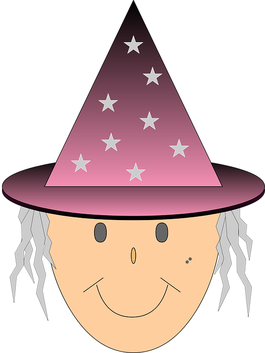 Pics Of Party Hats 12, Buy Clip Art - Illustration Of A Witch In A Pointy Hat (541x720), Png Download