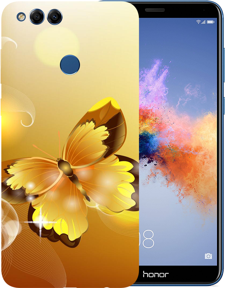 Golden Butterfly Printed Case Cover For Honor 7x By - New Month Messages July (1000x1000), Png Download