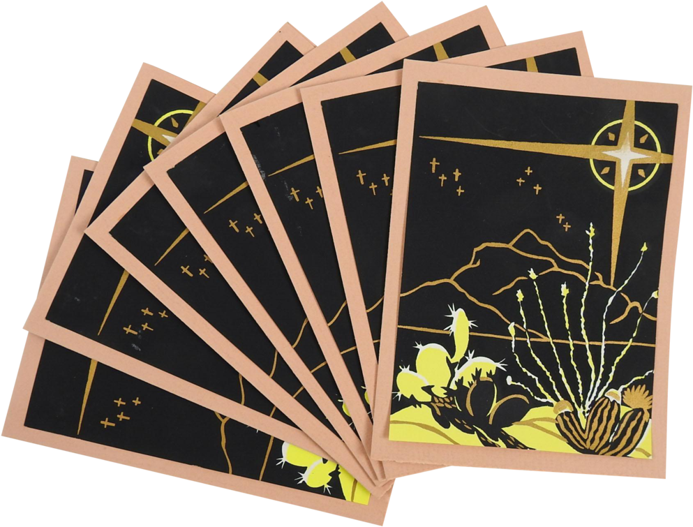 Vintage Cactus Christmas Cards - Christmas Day (1024x772), Png Download