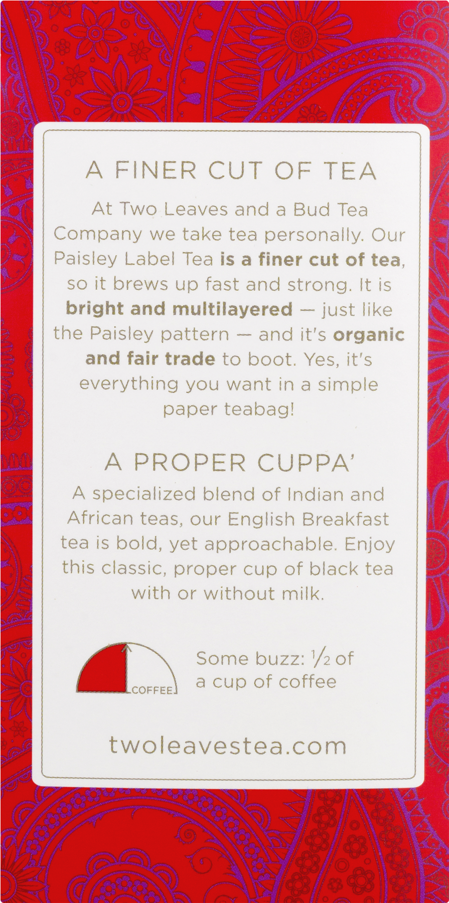 Paisley Label Tea By Two Leaves And A Bud, Inc - E-book Reader Case (1800x1800), Png Download