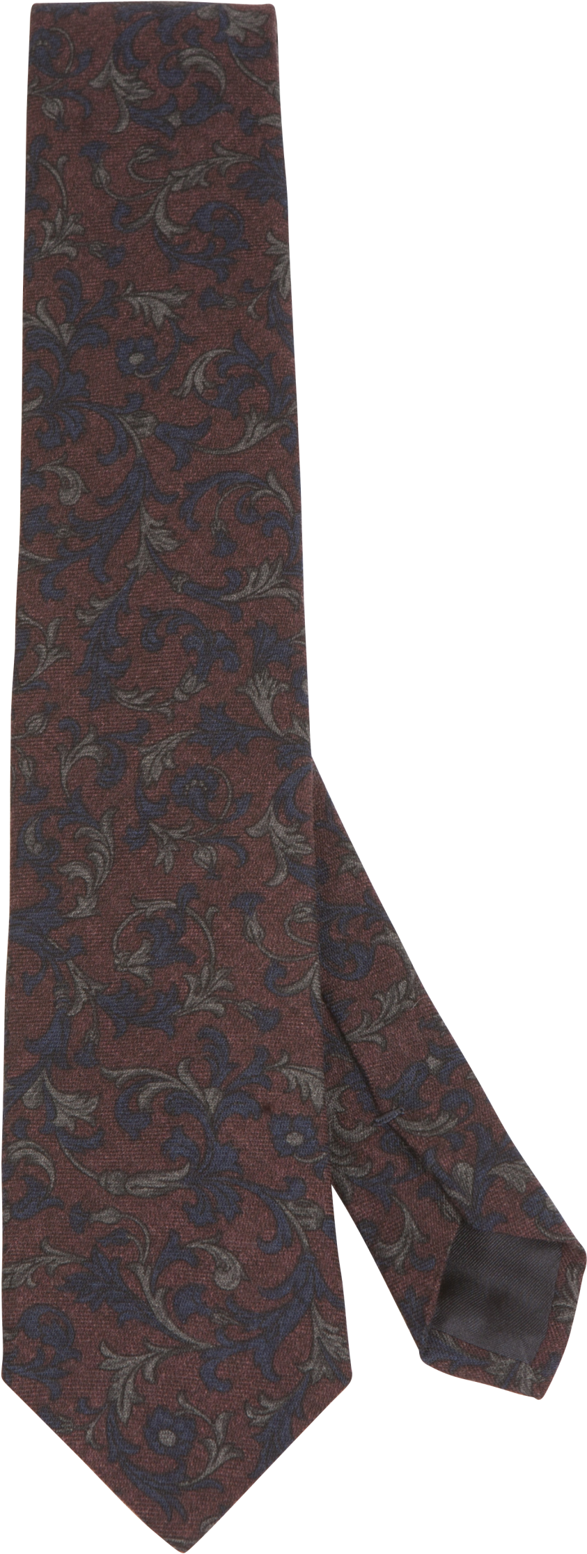 Burgundy Flower Paisley Print Wool Tie - Woolen (1600x2397), Png Download