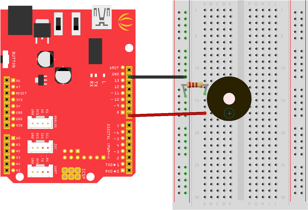 The Circuit Diagrammed Below Allows You To Play A Sound - Arduino Led Pin 9 (1356x978), Png Download