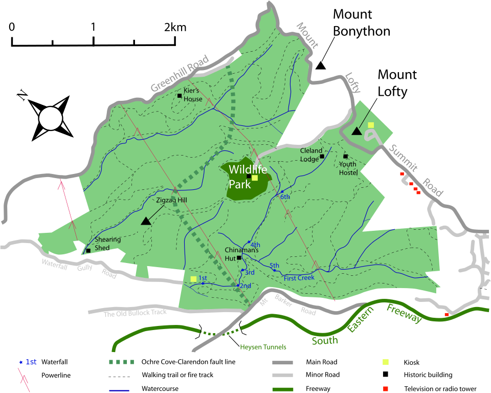 Cleland Conservation Park - Maps Of Mount Lofty (960x768), Png Download
