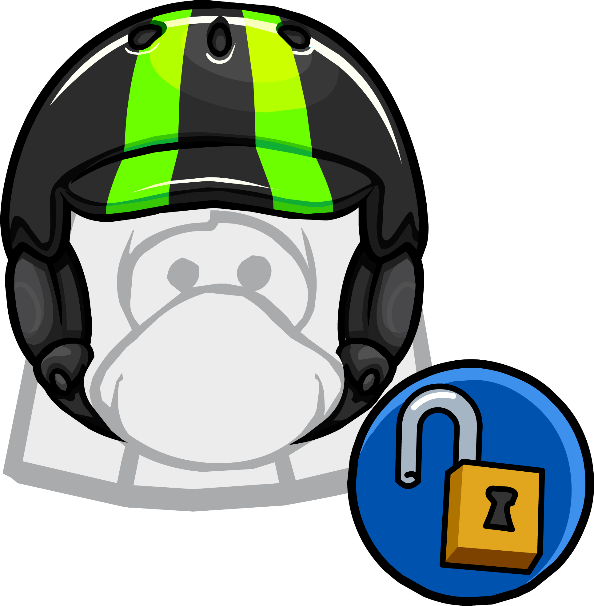 Neon Green Helmet Clothing Icon Id 11550 - Cartoon (1931x1971), Png Download