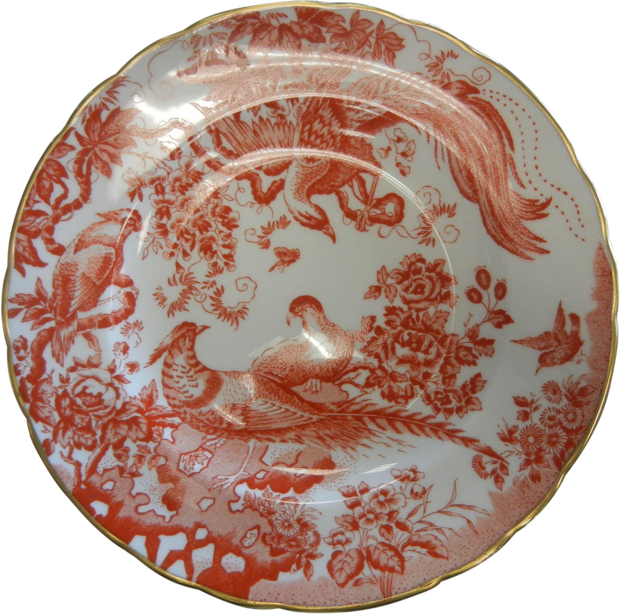Vintage Royal Crown Derby English Bone China Plate - Royal Crown Derby Red Aves (older, Discontinued 1997) (2020x2020), Png Download