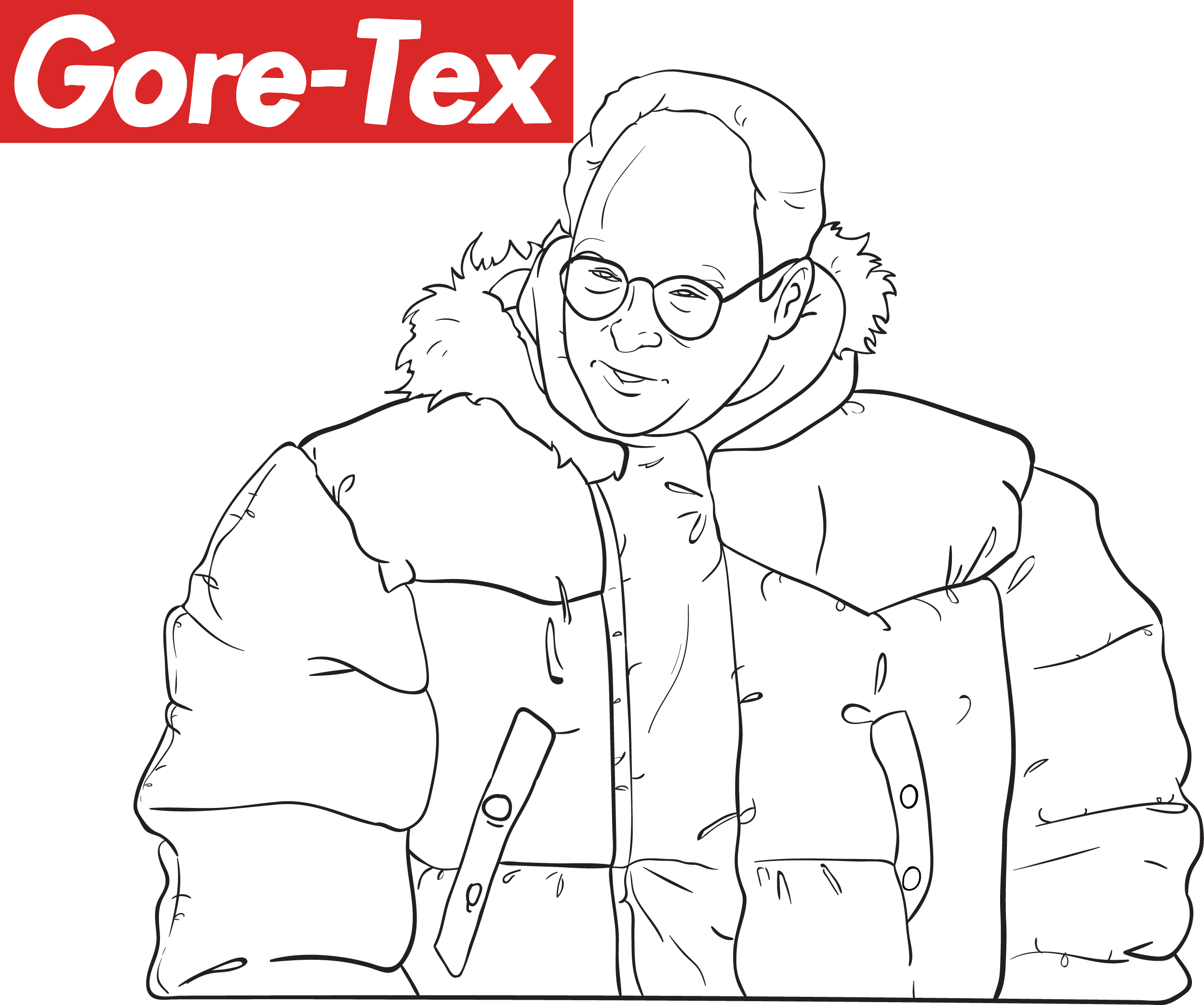 George Costanza Feels A Blustery Wind Blowing Through - Line Art (2498x2086), Png Download