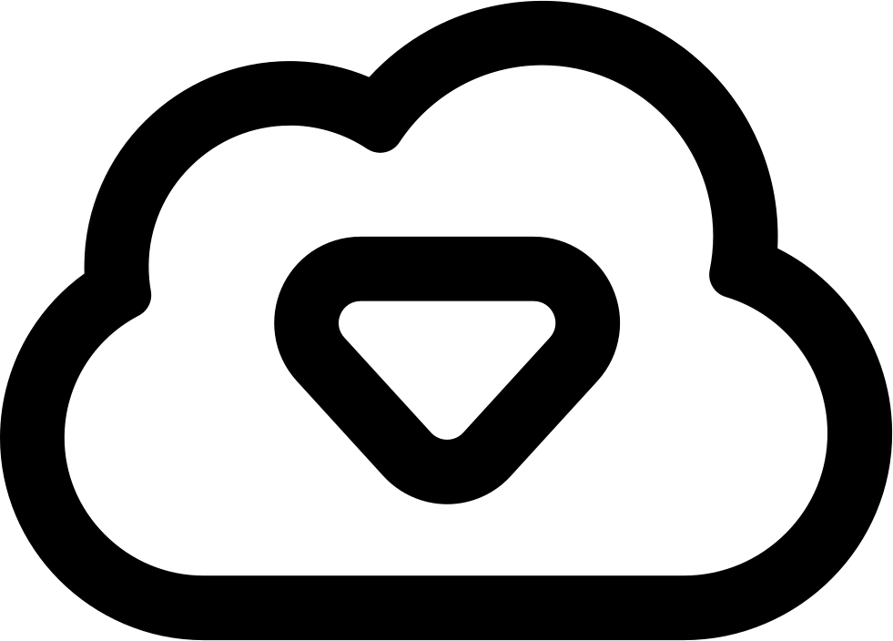 Internet Download Cloud Outline - Icon (981x704), Png Download