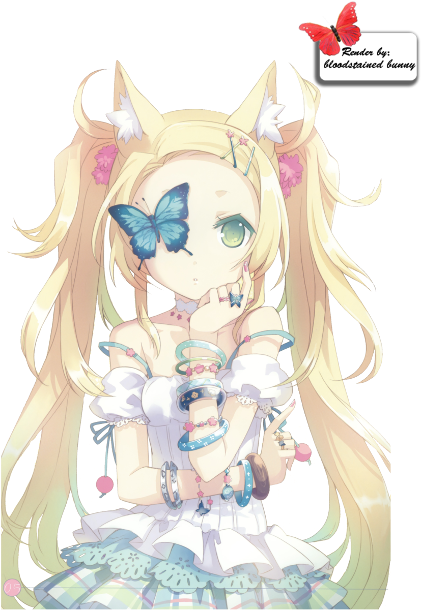 Anime Girl With Blond Hair (900x1200), Png Download