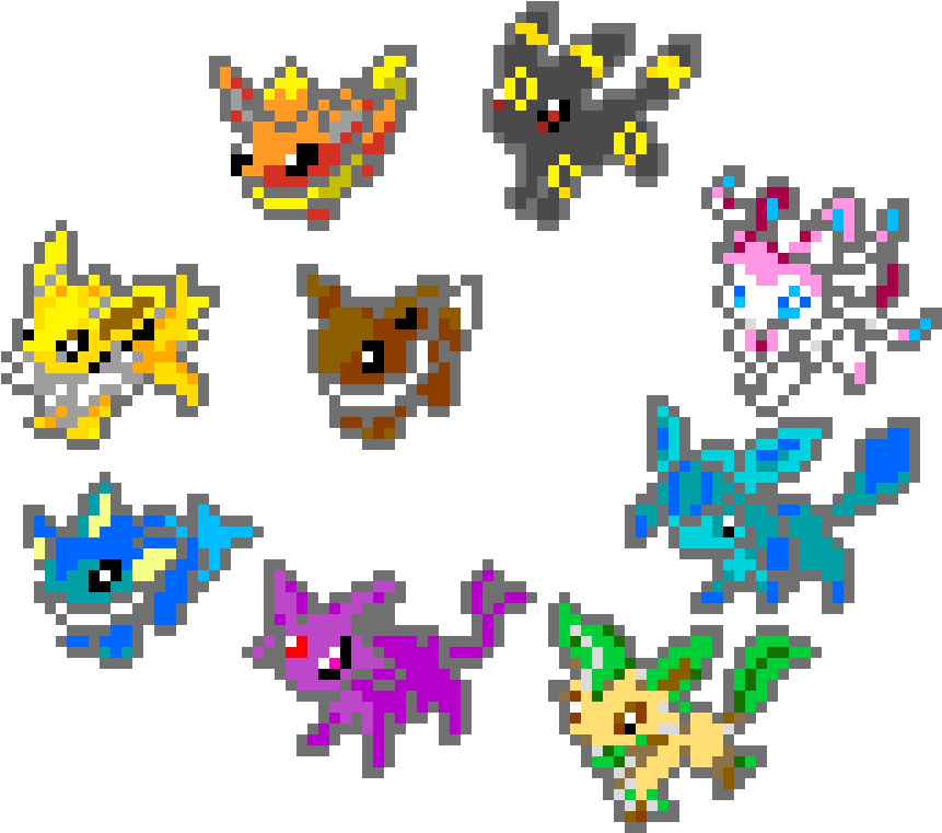All Pixel Eeveelutions (1040x800), Png Download