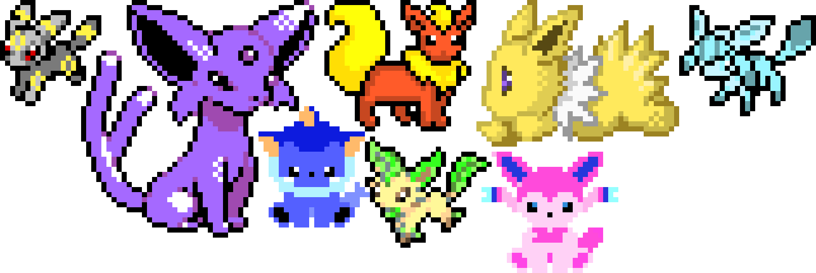 Eeveelutions - Nintendo Nes 8bit Metroid Sprite Vinyl Die Cut Sticker (1610x540), Png Download