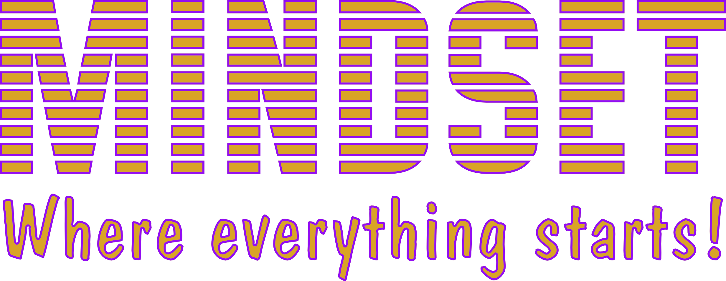 Mwes-gold Purple Outline - Logo Short Sleeve (2464x955), Png Download