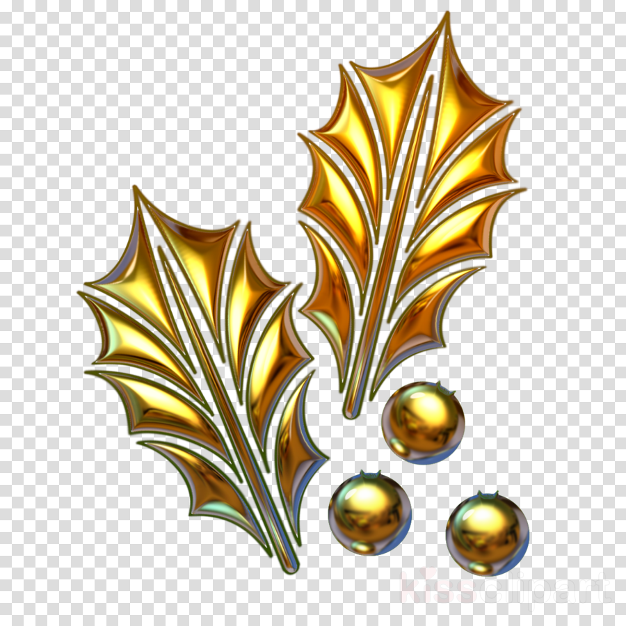 Gold Christmas Leaves Png Clipart Christmas Day Clip - Christmas Day (900x900), Png Download