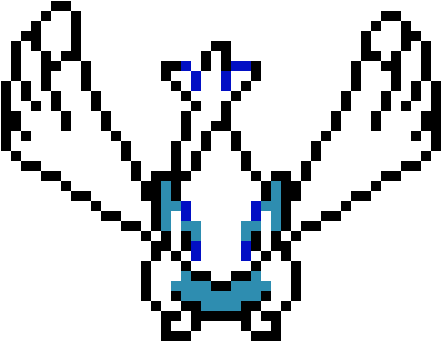 Lugia - Lugia Pixel Art (610x560), Png Download