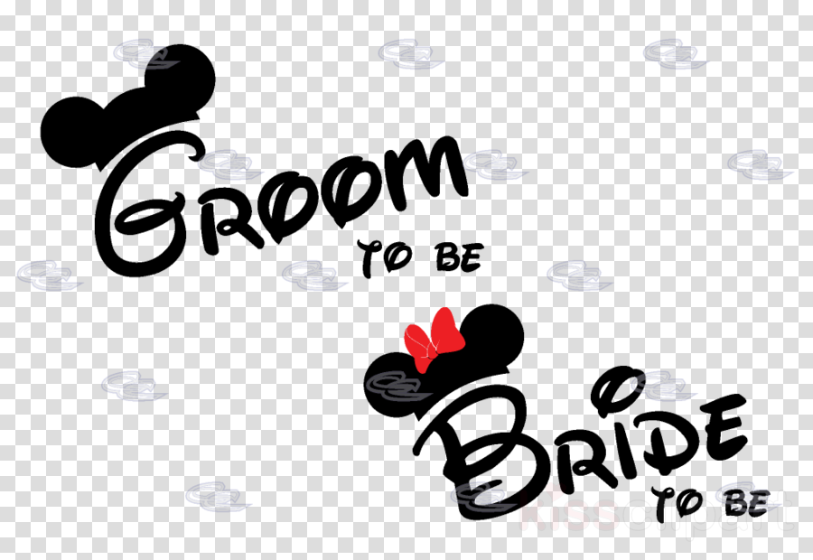 Bride To Be And Groom Clipart T-shirt Minnie Mouse - Playroom Wall Art Vinyl Decal Sticker Play Room Toy (900x620), Png Download