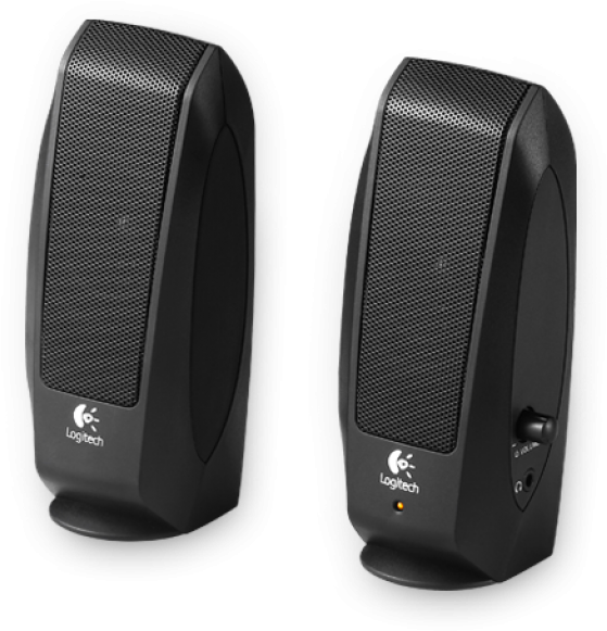 Logitech S120 - Logitech S120 Black Speakers (582x640), Png Download