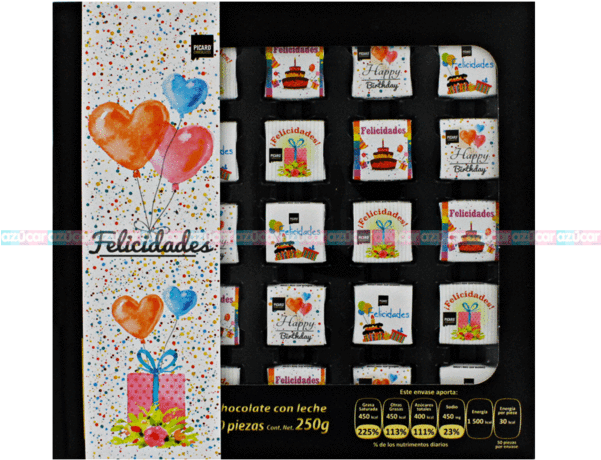 Picard Chocolate Felicidades 12/250g - Zam-fre Chocolates Con Leche (600x600), Png Download
