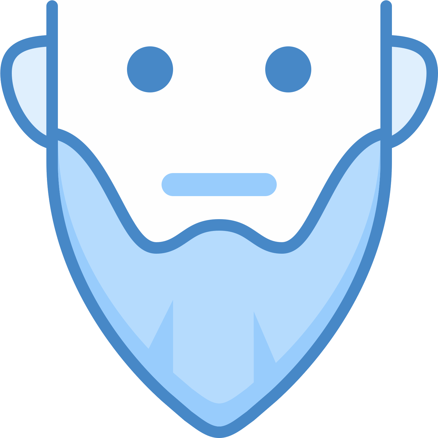 This Is A Picture Of A Man With A Long Beard - Icon (1600x1600), Png Download