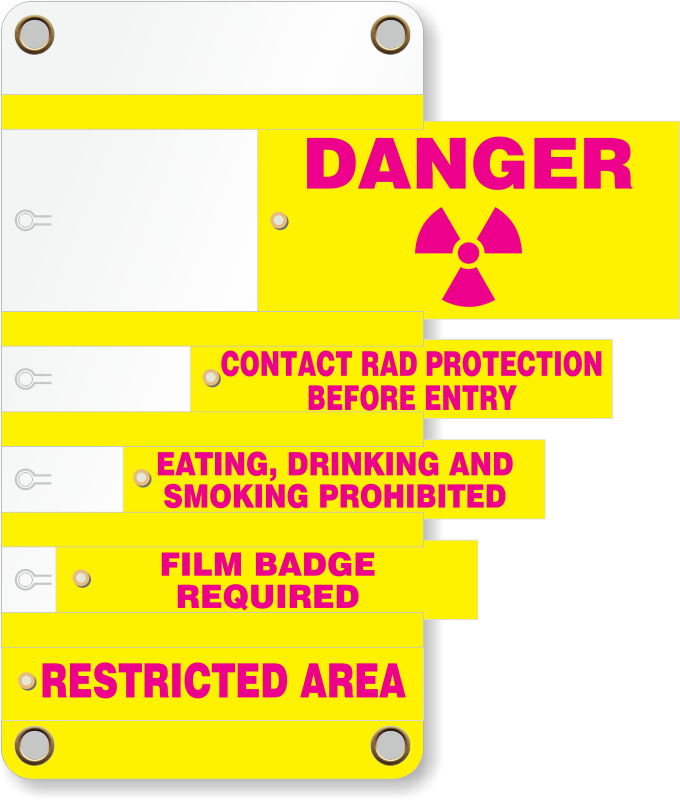5 Insert Radiation Slide-lock System - High Radiation Area (w/graphic), Red/black (680x800), Png Download