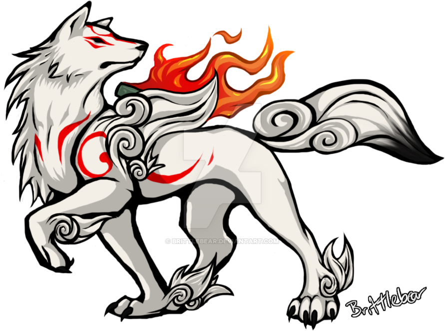 Amaterasu From Okami By Brittlebear Personaje, Lobos, - Okami Amaterasu (900x679), Png Download