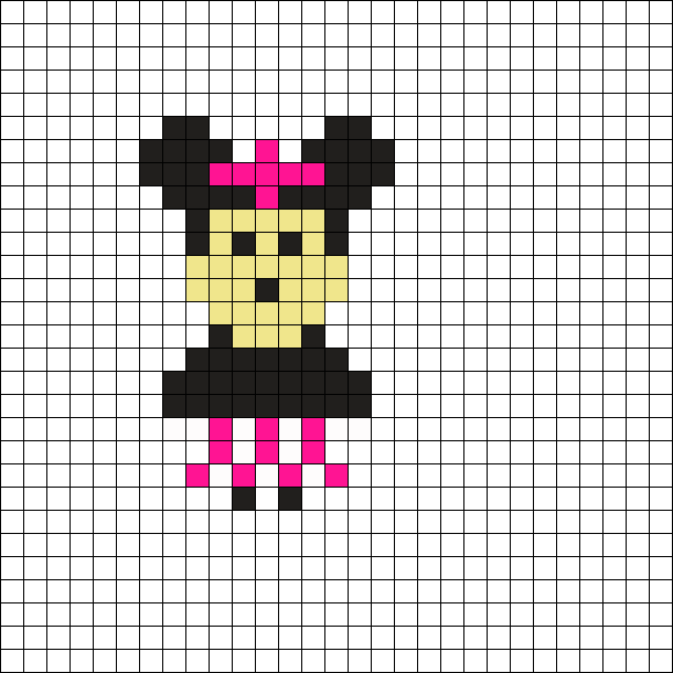 Minnie Mouse Disney By Kathleencita On Kandi Patterns - Hama Beads Rudolph (610x610), Png Download
