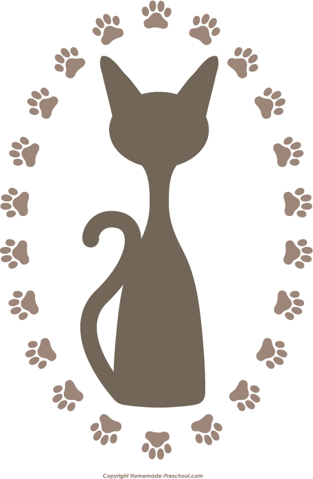 Clipart Border Cat - Cat Paws Clip Art (456x696), Png Download