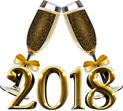 New Year Party Png Jpg Black And White Stock - New Year's Eve 2018 Clipart (526x473), Png Download