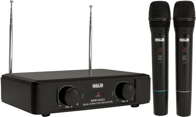 Dual Pa Vhf Wireless Microphones - Ahuja Awm 520vl Wireless Microphone (800x800), Png Download