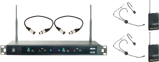 Dual Lapel/headset Radio Microphone Package - Headphones (655x243), Png Download