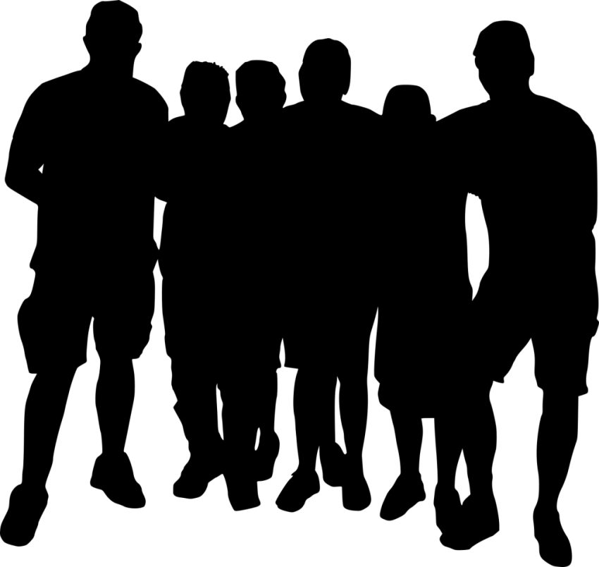 Free Png Group Photo Posing Silhouette Png Images Transparent - Group Silhouette Transparent (850x804), Png Download