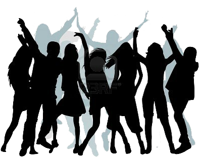 Group Dance Silhouette Png Png - Group Dancing Silhouette Png (400x344), Png Download