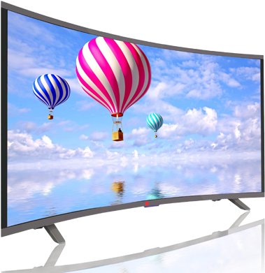 32 Inch Curve Led Tv India - Hot Air Balloon In Cloud (400x390), Png Download