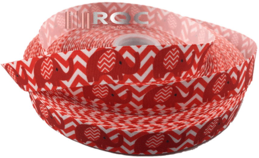 Red Elephant Grosgrain Ribbon 7/8" - Paisley (500x500), Png Download